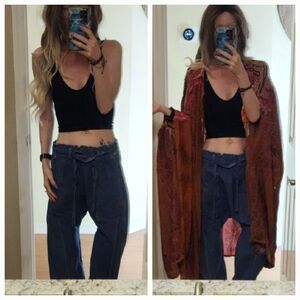 OOAK CUSTOM HAND DYED Free People Sky Rider Harem Drop Crotch Pant